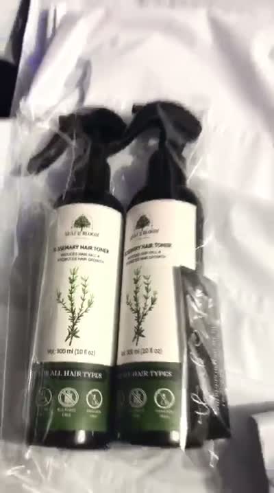 Two Rosemary Hair Toner bottles sealed in packaging, ready to be dispatched